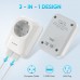 Fretra Reiseadapter USA Reiseadapter Netzadapter DE EU Stecker,Reisestecker Steckdosenadapter für Amerika Kanada MexikoThailand Steckdose,Feuerfestes Material USA Adapter mit 2USB(2.4A)